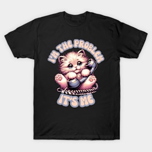 I'm the Problem Cute Vintage Cat Kitten Retro Phone T-Shirt